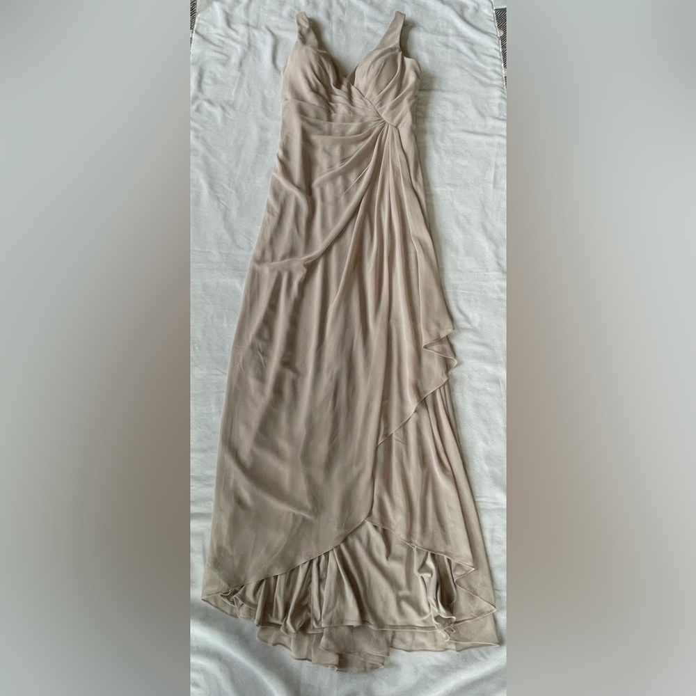 NWT - Blush Color Ruched Asymmetrical Gown with Sweetheart Neckline - Size 16. - Picture 9 of 13